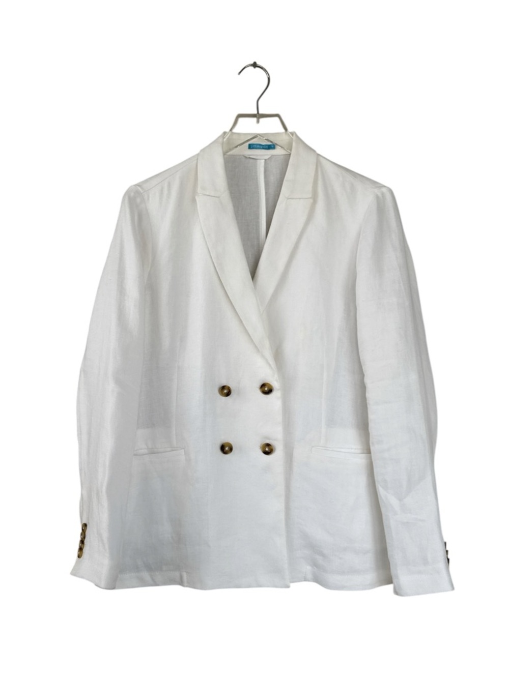 J. McLaughlin White 100% Linen Blazer Size 10